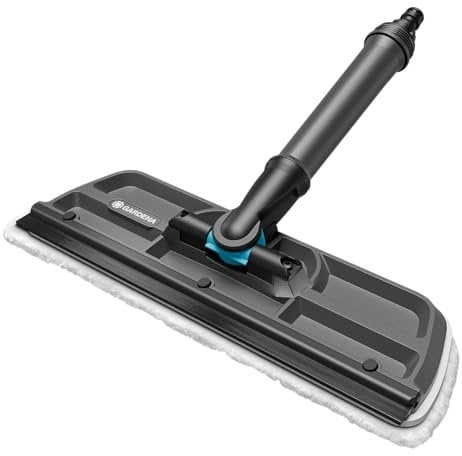 Gardena Cleansystem Limpiacristales: limpiacristales Conductor de Agua, con paño de Microfibra y Borde rascador, para Superficies pequeñas y Grandes, se Puede acoplar a la Manguera (18808-20)