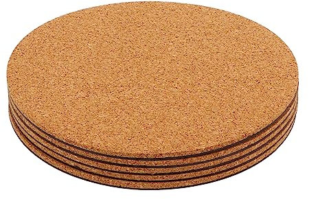 DIKACA 5 Pièces Tapis De Jardinière en Liège Pots De Fleurs Plantes D'intérieur Pot De Fleur Interieur Film PP Barre De Table Forme De Plat