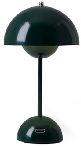 Moskado Mushroom Lamp, LED Flowerpot Table Rechargeable Bud Macaron Lamp Vintage Touch Dimmable with 3 Color, Wireless Battery Bedside Light for Bedroom Living Room Home Office (Green)