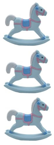 Zerodeko 3St schaukelpferd Pferdefigur Pferdeskulptur Kuchen Statue Karussell Kind