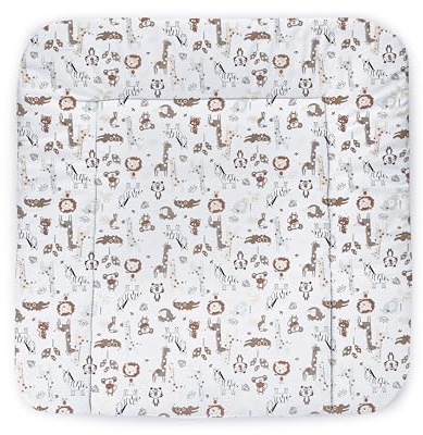 Balbina® Wickelunterlage aus Baumwolle weiche Wickeltischauflage für Wickelkommoden waschbar 75x85 I Tiere im Zoo