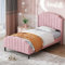 Zravenna Polsterbett 90x200 cm mit Bettkasten Samt, Bett Bettgestell mit Lattenrost Holz, Einzelbett Jugendbett Gästebett, Rosa