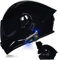 Integriert Motorradhelm,Klapphelm mit Bluetooth,Motorrad Full Face Helm,Klapphelm mit Sonnenblende vorbereitet,Integralhelm mit Doppelvisier,Motorradhelm Klappbar,ECE Zertifiziert