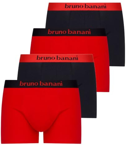 bruno banani - Flowing - Retro Short/Pant - 4er Pack (XXL Rot/Schwarz)