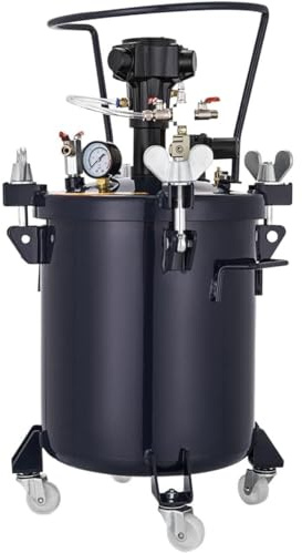 10L 30L Pressure Paint Pot Tank Spray Gun Sprayer Pressure Regulator Manual Auto Air Mixing Agitator for Industrial Paint(10L Auto Air)