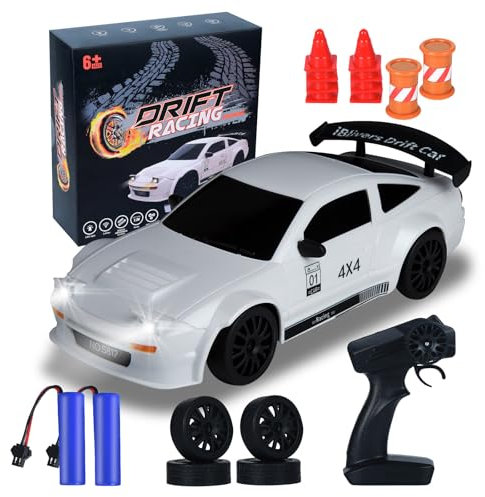 iBlivers Mini Ferngesteuertes Drift Auto mit Vollproportional-Gashebel, 1:24 Ferngesteuertes Auto 4WD Drift GT-RX7 RC Car Fahrzeug RC Drifting Auto Geschenke Spielzeug für Jungen Kinder