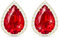 Linawe Rote Ohrringe Stecker Damen, Ohrhänger Ohrstecker Jewelry Gold, Schmuck Set Hypoallergene Goldene Ohrringe, Nickelfreie Diamanten Goldschmuck