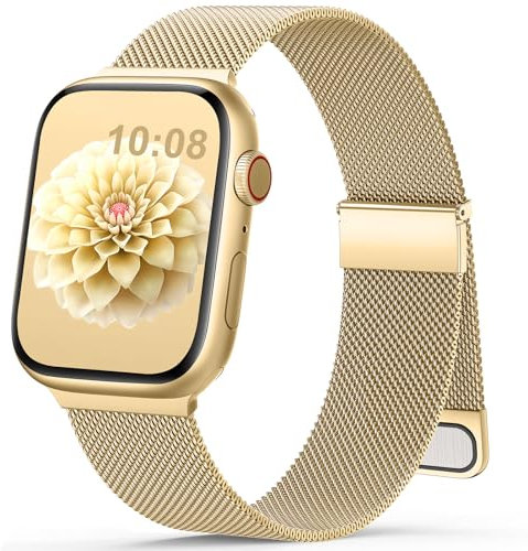Ersatzarmband Kompatibel mit Apple Watch Armband 40mm 38mm 41mm 42mm 44mm 45mm 46mm 49mm Damen Herren Einstellbar Magnetisch Metall Edelstahl Armbänder für iWatch SE Ultra Series10 9 8 7 6 5 4 3 2 1