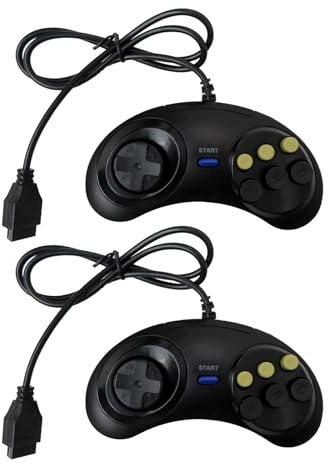 2Pcs Classic Retro USB Classic Gamepad 6 Buttons Joystick PC Game Controller Replacement for PC MAC SEGA Genesis Game Accessories For Genesis gamepad