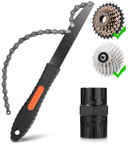 Huifoo Kettenpeitsche,Zahnkranzabzieher,Schraubkranz Abzieher Kit,2 in 1 Universal Freilauf Entferner Werkzeug für 5-12 Fach Kassette,Universal Fahrrad Kassette Entfernungs Werkzeug