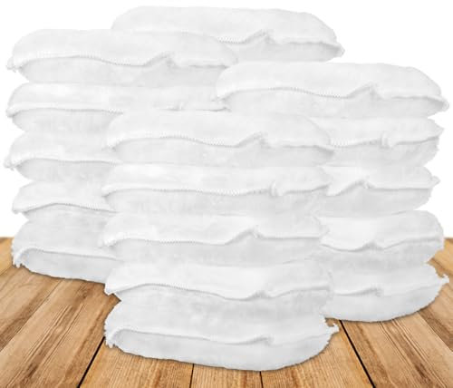 20 Pcs Wood Stain Applicator Pads, Wood Lint and Snag Free Applicator Pads Reusable Fiber Staining Pad Square Thick Rags Cloth for Wood Stain and Oil Based Finishes, White