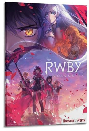 KSXUFEHR RWBY Anime-Kunst-Poster, Band 4, dekoratives Gemälde, Leinwand, Wandposter und Kunstdruck, moderne Familienschlafzimmer-Dekoration, Poster, 30 x 45 cm