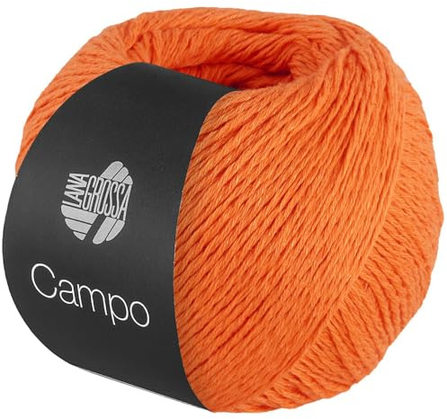 LANA GROSSA Campo | Feines, mehrfach verzwirntes Baumwoll-Mischgarn mit Struktur | Handstrickgarn aus 65% Baumwolle & 25% Viskose & 10% Leinen | 50g Wolle zum Stricken & Häkeln | 165m Garn FB 28