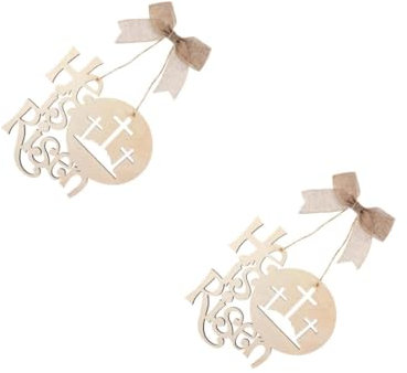 Garneck 2St Anhänger Er ist auferstanden Zeichen für Kranz Türen er ist Türschild auferstanden Tag wandverkleidung Wand polsterung er ist Kranz auferstanden dekorativer Osterkranz Textil