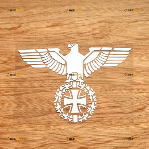 Deutschland Bundesadler Deutsche Armee WW2 Aufkleber Abziehbild Vinyl - Weiß 20,3cm - Für Auto Boot Laptop Becher Kein Hintergrund gestanzt