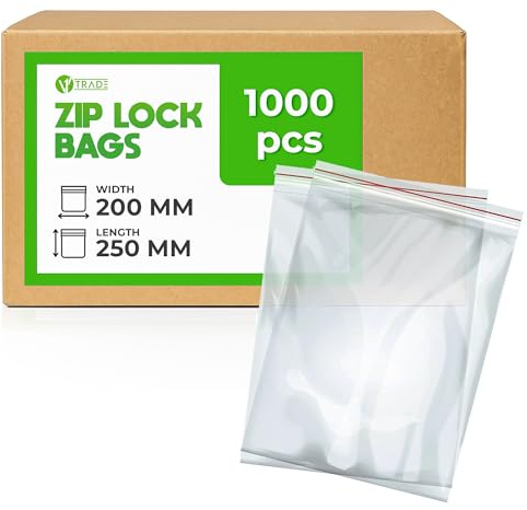 V1 TRADE Set di sacchetti con cerniera, sacchetti con chiusura a pressione | Sacchetti di plastica richiudibili per riporre e organizzare vestiti, documenti, accessori e piccoli oggetti.
