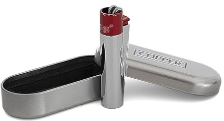 Clipper Metall Feuerzeug (Clipper Metall Silver Devil Silber Rot)