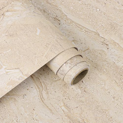 Arthome Peel and Stick Contact Paper Textured Wallpaper,Sticky Back Plastic,Self-Adhesive and Removable Textured Wall Paper for Bedroom,Cabinet Countertop,Cement Yellow Concrete,44x600cm