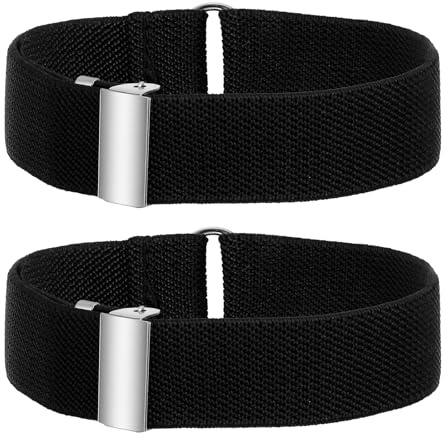salbsever 2Pcs Sleeve Garters for Men Arm Band Elastic Black Stretchy Adjustable Anti-Slip Shirt Long Sleeve Holders Armband for Men Women 1920s Accessories for Garter Father Husband