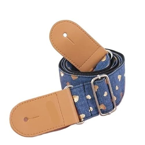 XPJYUA Gurt E-Gitarre Ukulele Guitarra Bass Zubehör Teile personalisierte Akustik Gitarrengurt(Blue)