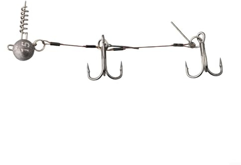 High Performance Pike Stinger Rig with Treble Hooks and Corkscrew Connection