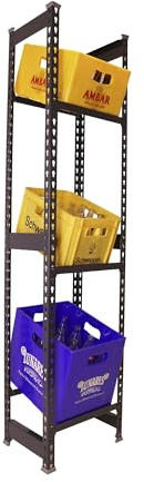 Simon Rack Getränkekistenregal für 3 Kisten, 1800x400x300 mm, Anthrazit, Freistehendes Metallregal für Wasserkisten, Bierkisten oder Getränkekisten, Für Küche, Garage oder Keller