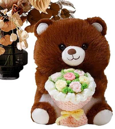 Youding Plüschtiere | Sanfte Puppe Mit Blumenstrauß - Kuscheltier Mit Blüten | Geschenk Für Freundin Ehefrau Mädchen Weihnachten Geburtstag Hochzeit Valentinstag