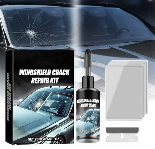 comenem Steinschlag Reparaturset Windschutzscheibe, 2026 Neu Windshield Crack Repair Kit Mit Klinge Und 5 * Härtungsfilm, Glas Reparatur Set Windschutzscheibe Langer Rissen, Löchern, Rissen (1Pcs)