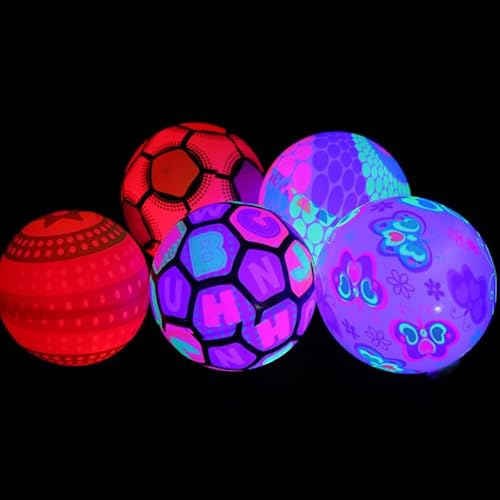 Solinder Blinkende Bälle für den Außenbereich, 12-teiliges Set, Leuchtende Hüpfbälle mit Bunten LED-Lichtern für Nächtlichen Spaß