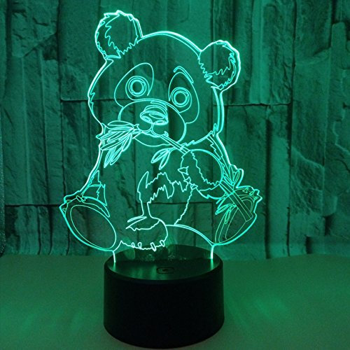Jinson well 3D panda Nachtlicht Lampe optische Nacht licht Illusion 7 Farbwechsel Touch Switch Tisch Schreibtisch Dekoration Lampen Flat ABS Base USB Kabel kreatives Spielzeug