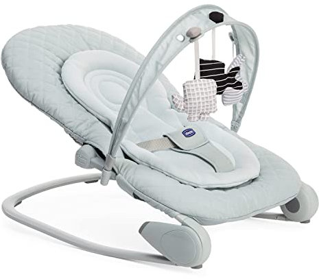 Chicco Hoopla Babywippe, bequeme und animierende Wippe, mit Spielbar und Textilanhängern, 4-fach verstellbar, modular und kompakt, von 0 Monaten bis 18 kg