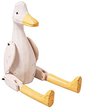 kadoh Kantenhocker Tier (Gans) 16 cm • Deko-Figur aus Holz für Wohnzimmer • Handgemachte Holztiere