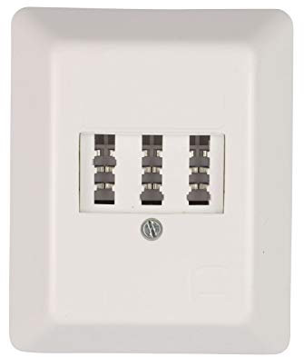 S/CONN maximum connectivity Telefondose TAE NF/F - 2x6/6 NFF - Anschlussdose - Aufputz AP - 2X Telefon + 1x Nebenstelle Fax AB Modem NTBA DSL-Splitter - weiß