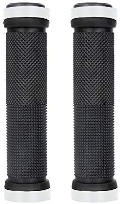 Perfeclan MTB Fahrradgriffe 25mm, Gummi Lenkergriffe rutschfest mit Klemmung & Lenkerendkappen für Mountainbike - Weiß