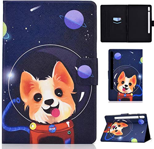 Auslbin - Cover per Samsung Galaxy Tab S7 / S8 11 Pollici (SM-T870/T875) 2020 / (SM-X700 / X706) 2022 Custodia Pelle PU Case con Funzione Stand,Space Dog