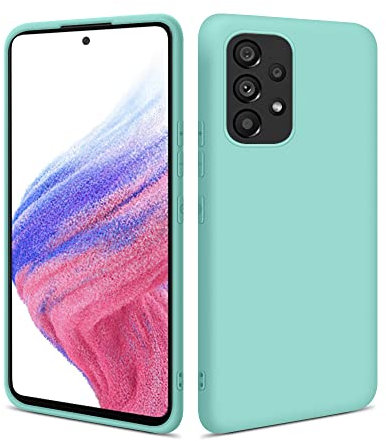 HSP Hülle für Samsung Galaxy A53 5G [Staubabweisend] Handyhülle | Premium TPU Silikon Case Schutzhülle | Kratzfest Stoßfest Fallschutz | Kameraschutz Displayschutz | Passgenau Dünn Matt | Türkis