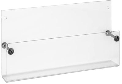 ogoPLUS DIN A5 Wandprospekthalter (Acrylglas) im Querformat, Prospektständer, Prospekthalter, Flyer-Ständer, Flyerhalter, Prospektbox glasklar, Aufsteller, Werbung, Wandmontage