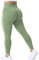 ZAAYO Damen Gym Leggings Sport Booty Scrunch Butt High Waist Seamless Yoga Hosen, Green S