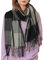 HYUET Winter Pashmina Schal Schal Damen Plaid Elegant Lange Weiche Warme Wickelschals Tartan Tartan Wrap Strickschal Winter Poncho Stola Pashmina für Damen Herren,Schwarz,65 * 185 cm