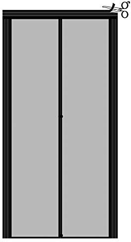 Yotache Adjustable Fly Screen Door Width 92cm-106cm Height 206cm - 213cm, Reinforced Polyester Mesh with Full Frame Hook&Loop Strip Black