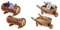 Relaxdays Pflanzengefäß, geflammtes Holz, 2 Stück, Gartendeko, HBT: 11x20x9 cm, Natur & Pflanzschubkarre 2er Set, gebranntes Holz, Gartendeko, Vintage Design, zum Bepflanzen, HBT: 10x22x12 cm, Natur