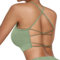 Vertvie Damen Sport BH Gepolstert Crossback Yoga Sports Bra Spaghettiträger Rücken Verkreuzt Gerippt Bustier Ohne Bügel Atmungsaktiv BH mit Abnehmbaren Cups(Grün,M)