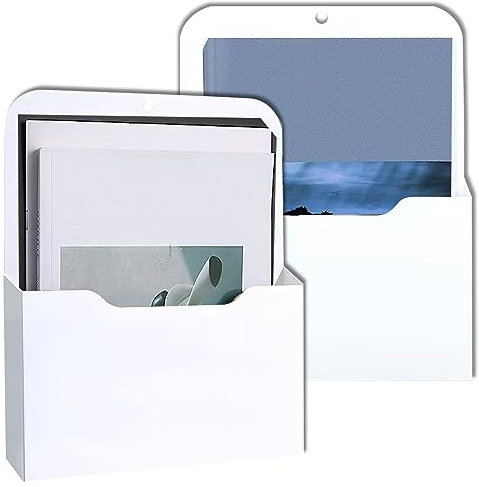 Magnetischer Aktenhalter, 2 Stücke Magnetischer Papierhalter Dokumentenhalter, Bürobedarf Aufbewahrung A4 Papiere Briefhalter, mit starkem Magneten, für Whiteboards, Kühlschrank, Zuhause, Weiß