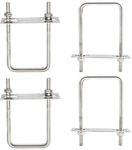 CEEYSEE 4 Satz U Schrauben M8 60 x 120mm U Bügel 304 Edelstahl U Bügelschraube für Befestigung von Rohren, Fahrzeugen, Schiffen, Brücken,Tunneln (U/M8-60x120mm)