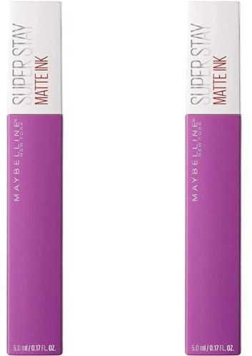 Maybelline New York, SuperStay Matte Ink, Pintalabios Mate de Larga Duración, Tono 35 - Creator, Morado Intenso (Paquete de 2)