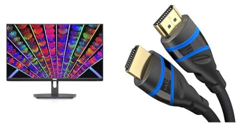 Dell S2421NX 24 Inch Full HD (1920x1080) Monitor, 75Hz, IPS, 4ms, AMD FreeSync & 8K HDMI 2.1 cable – 3m – Ultra High Speed HDMI, certified & designed in Germany