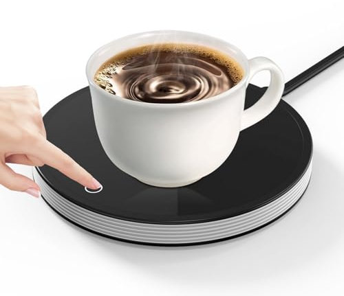 Sporgo Scaldacaffè elettrico: scaldabazzine intelligente con 2 impostazioni di temperatura, scaldacandele, scalda bevande, tazza da caffè, caldo, accessorio per casa, ufficio, nero