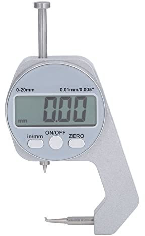 Misuratore di spessore digitale, display digitale con range 0-20MM Mini misuratore di spessore con punta curva piccola, misuratore di spessore Micrometro elettronico preciso