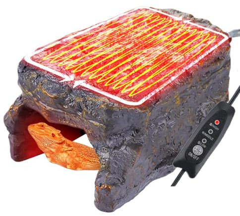 Reptilien Wärmehöhle - Versteck mit USB Heizung, Naturhöhlen der Sonnenphase | Hohlraum-Terrarium aus isolierten Reptilien, Wärmequelle für Geckos, Schlangen, Bartagamen o