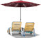 Ollewiellan Sonnenschirm LED Solar Ø 350 cm mit Kurbel, Ampelschirm UV Schutz 50+ Strandschirm, Sonnenschutz, Gartenschirm wasserdicht für Terrasse, Balkon, Pool, ohne Ständer, Rot